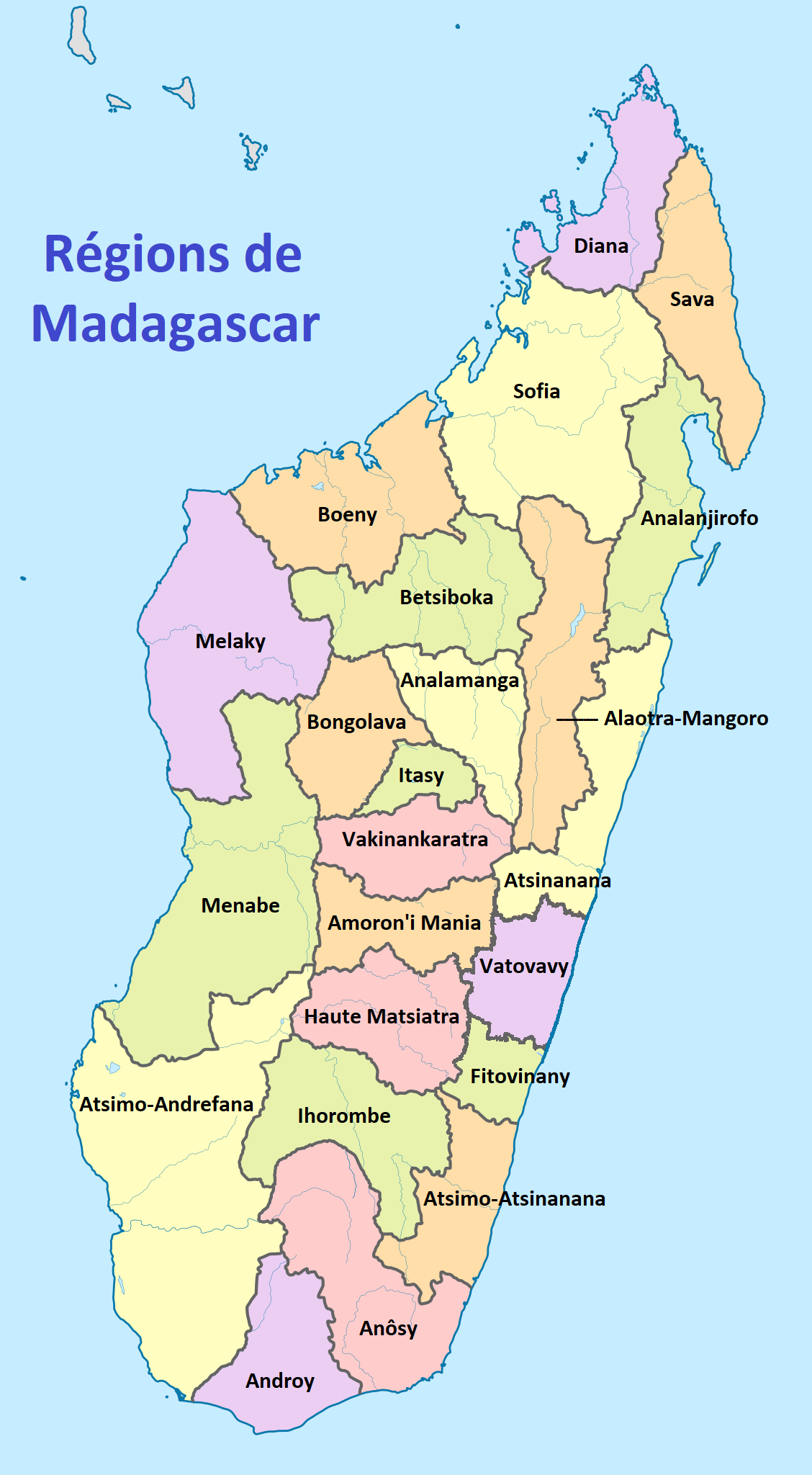 23 régions de Madagascar
